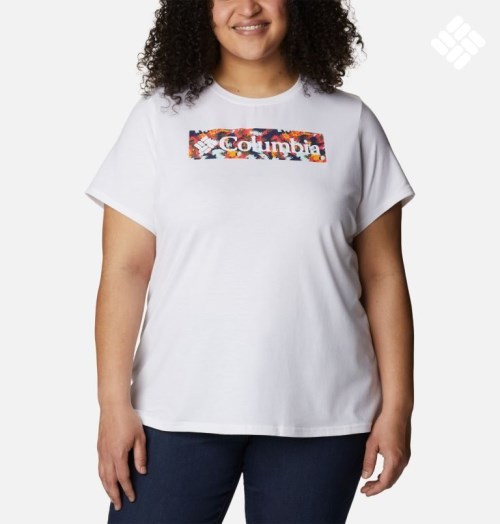 Columbia Sun Trek Graphic T-skjorte Dame Hvite | Plus Size 68507O